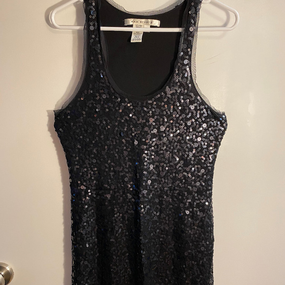 Black Sequined Party Dress - Max Studio SZ Large - Picture 2 of 3